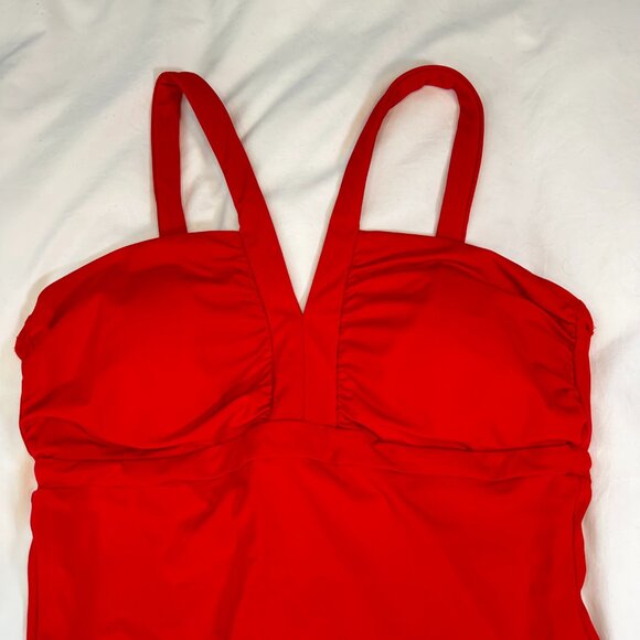 SPANX Red V-Neck Shaping & Tummy Control One-Piece Swimsuit - 14 - Picture 8 of 13